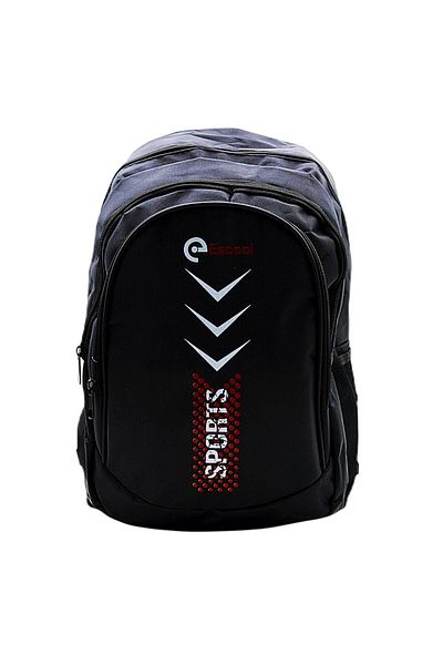 Gen-Of Sport 3 Compartment School Backpack Black Red Dotted Code:701