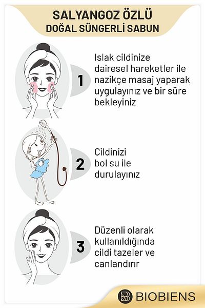 Biobiens الاستحمام بخلاصة الحلزون وصابون إسفنجي طبيعي خاص للبشرة