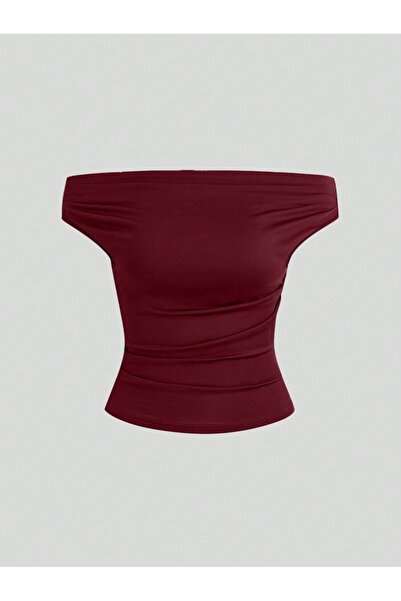 MOONBULL Kadın Madonna Yaka Bluz