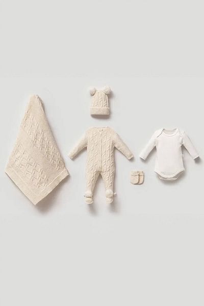 Nipperland Set Knitted Patterned Knitwear 0-3 Months 5 Piece Hospital Release Set