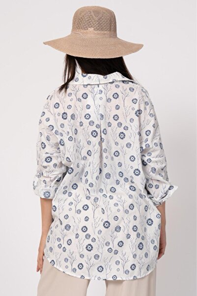MissVina Сорочка з квітковим візерунком і складками на рукавах 2857