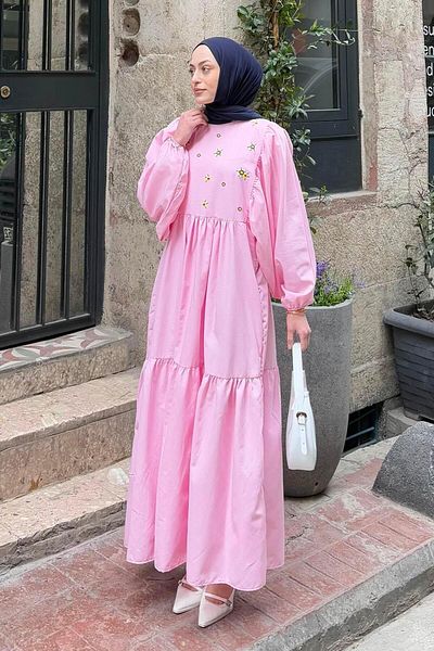 lamelif Καλοκαιρινό φόρεμα Elica Candy Pink