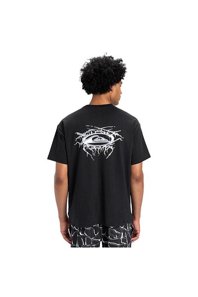 Quiksilver Mercury Chrome Lightning Erkek Siyah Günlük Stil T-shirt Eqyzt08016-kvj0