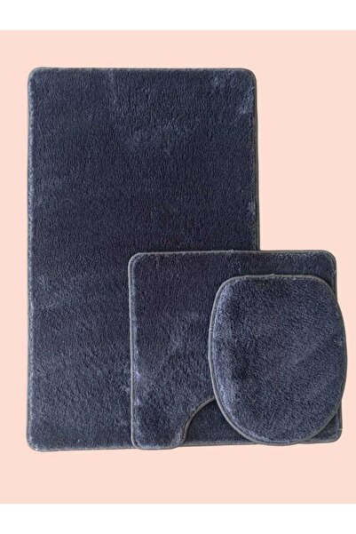 Aurora Brilliant Набір для ванної кімнати 3-х предметів: килимок для ванної, килимок для унітазу, пуф Puffy Товстий виріб 60x100 / 50x54 / 34x47 Нековзна основа