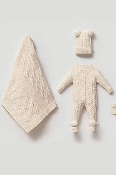 Nipperland Set Knitted Patterned Knitwear 0-3 Months 5 Piece Hospital Release Set