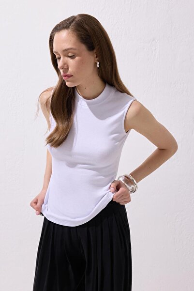 KADRİYE BAŞTÜRK Μηδενικό μανίκι Lycra Cotton Bady White