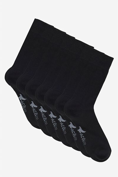 AC&Co / Altınyıldız Classics Men's Black Cotton 7 Pack Flexible Socks