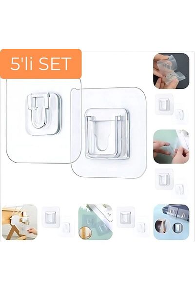 ALMITAL Kuriton 5 Set Snap Clip, Self-Adhesive Item Fixing Hanger