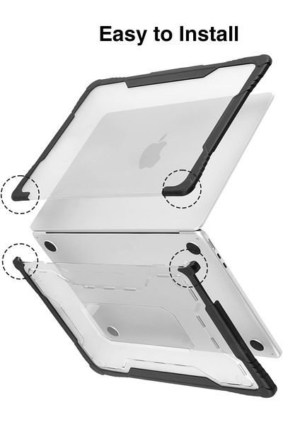 Blueswan Protective case for MacBook Air M2 A2681 2022 Blueswan, TPU/PC, black/transparent, 13.6 inches