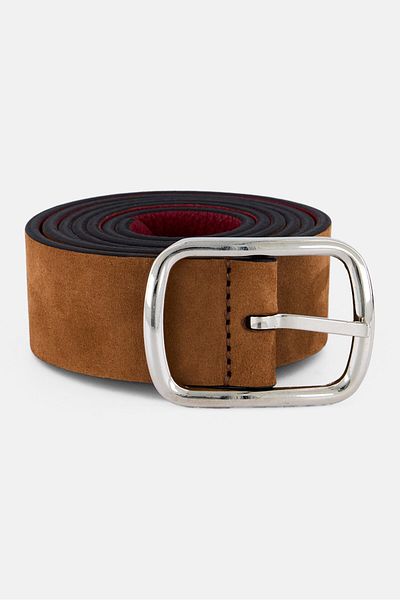Harmont & Blaine Women Solid Reversible Leather Belt, Dark Pink