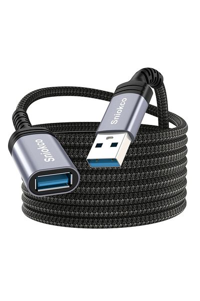 Sniokco Cablu USB 3.0, metal/nailon, negru, 2 m