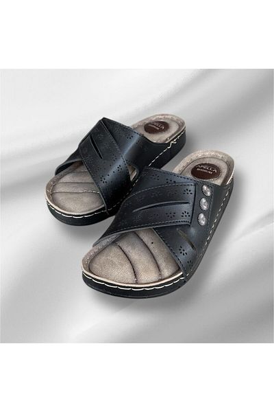 Apella Women's Orthopedic Sole Stitched Lightweight Mother's Slippers