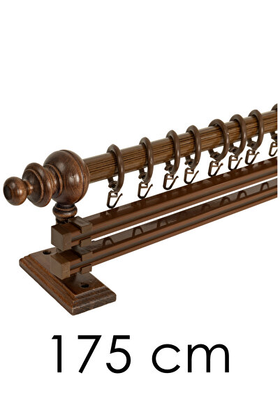 Perdejim Umeraș pentru perdea rustic din lemn de nuc dublu șină - țeavă rustică 175 cm