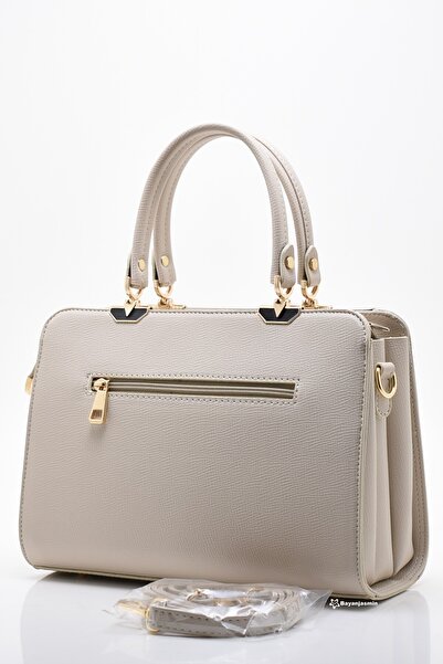 Jasmin Beige Three-Eye Women's Handbag with Shoulder Strap