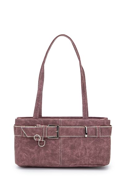 minebag Belt Detailed Women's Shoulder Bag Birdy Plum