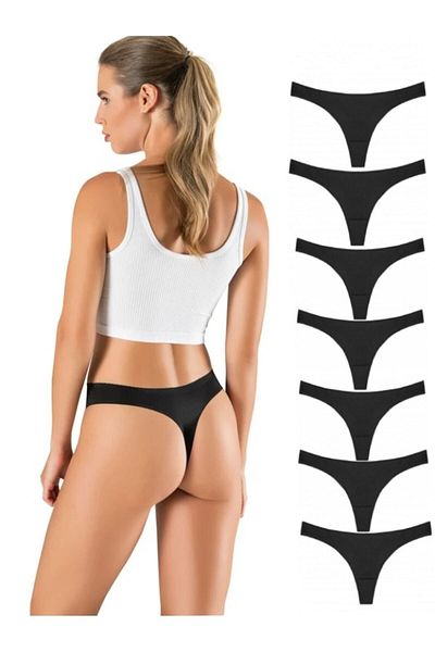 yokyokcollection Thong Laser Cut Women's Panties No Trace 7 Pieces