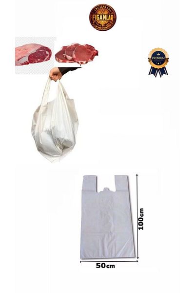 figanlar ambalaj Thick White Large Size 50X100Cm 25 Pieces Sacrifice Bag/Sacrificial Meat Carrying Bag 25 Pieces