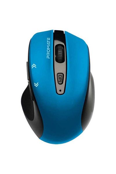 Promate EZGrip Wireless Mouse - 1600DPI, Adjustable DPI, USB Nano Receiver, 6 Programmable Buttons,