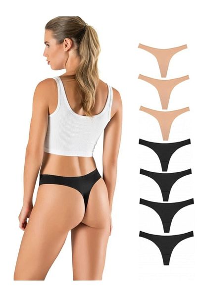 yokyokcollection Thong Laser Cut Women's Panties No Trace 7 Pieces