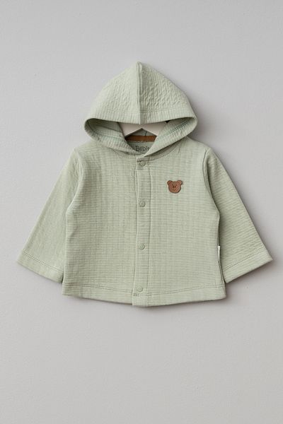 Bebitof Cute Figures Patterned Hooded Cotton Baby Cardigan
