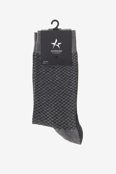 ALTINYILDIZ CLASSICS Men's Grey-Black Patterned Single Socks