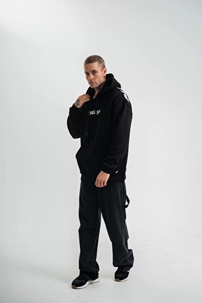 CVS Світшот з капюшоном, подвійним оверсайзом і цифровим патчем - чорний