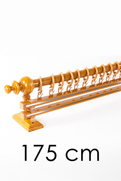 Perdejim Suport pentru perdele din lemn de stejar cu două șine 175 cm - Rustik Borusu