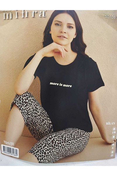 Mihra Six Leopard Print Capris Pajama Set