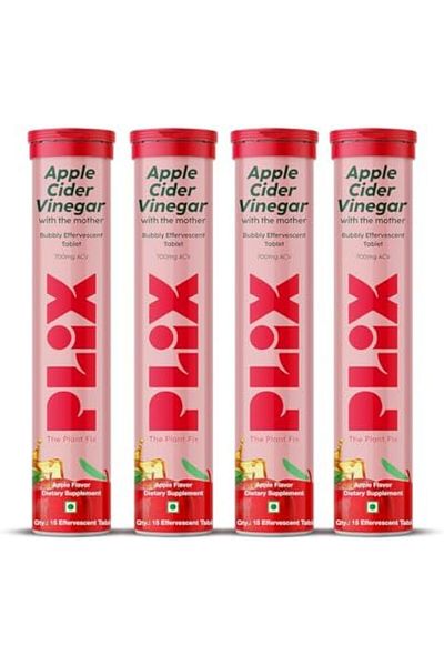 PLIX - THE PLANT FIX Apple Cider Vinegar 15 Effervescent Tablet, ACV with mother for and