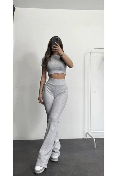 ZF BUTİK Crop Trousers Double Set