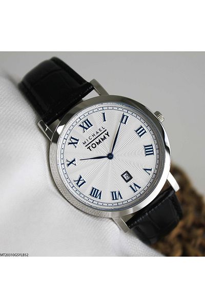 MICHAEL TOMMY Mt20310Gsylb52 Men's Wrist Watch with Leather Band
