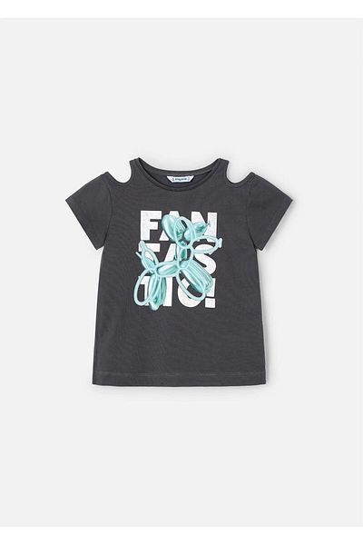 MAYORAL Tricou imprimat pentru fete Antracit 3056