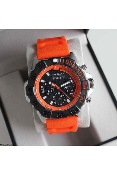 MICHAEL TOMMY Mt20305Gtrsy93 Men's Wristwatch with Silicone Cord