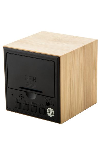 GiftExpress Customizable Bamboo Alarm Clock