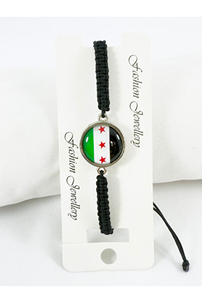 biuti Syria Flag Bracelet with Adjustable Size Drawstring with Elevator