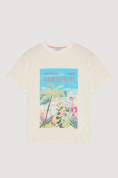 Quzu Santorini Printed Oversize T-Shirt