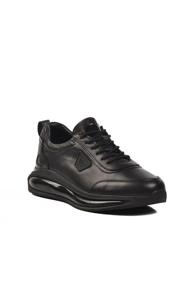 WALKWAY Black Genuine Leather Men's Sneaker 2501