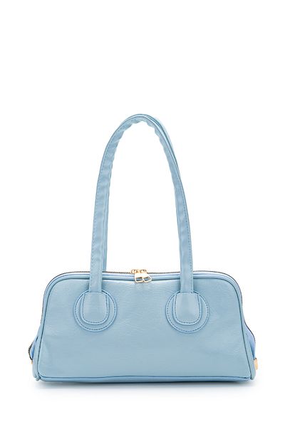 minebag Geantă de umăr pentru femei Baguette Henna Baby Blue din piele artificială