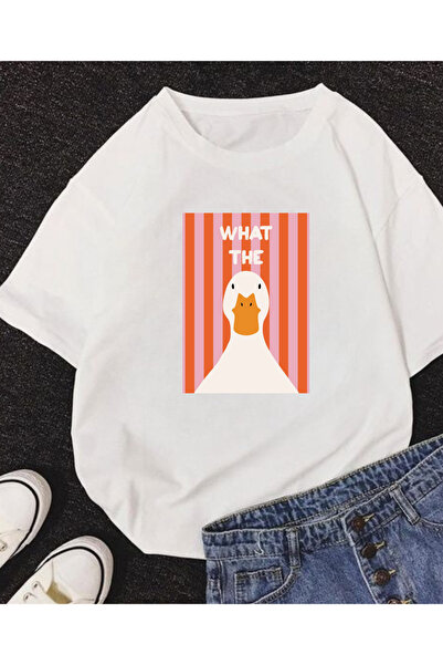 AEMİ Unisex Šta je to Štampano 100% pamuk Oversize kroj T-shirt