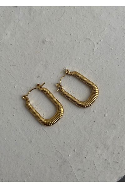 KİLİGİSTANBUL Vintage Steel Hoop Earrings