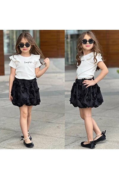 RAPAPA Girl's Rose Balloon Skirt Suit 32081