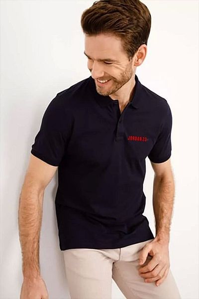 CVS Buttoned Collar Pique Printed T-Shirt - White