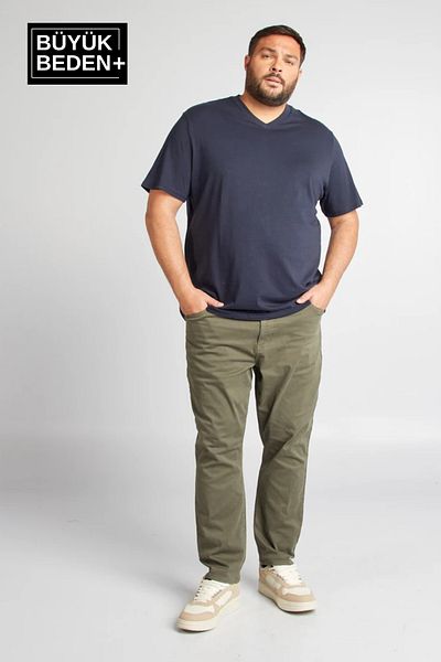 Superlife Superlife Men's Large Size V-Neck T-Shirt Sprbts09