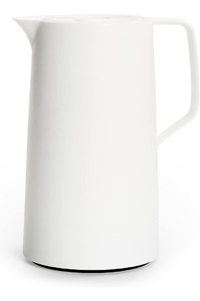 emsa N41704 Motiva Vacuum Jug, 1L – White Nordic Design, Quick Press, 12h Hot/24h Cold, Germany