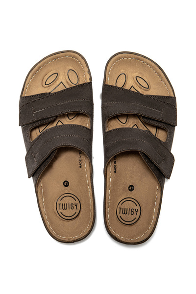 Twigy Ανδρικές παντόφλες Sara καφέ 41/45