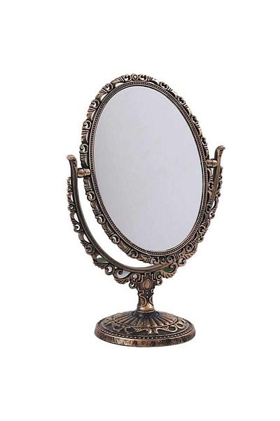 PUFO Vintage Table Mirror With Legs And Two Sides For Makeup, 30 Cm