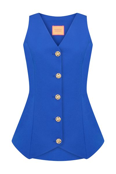 Whenever Company Vestă Saks Fit cu nasturi aurii în față