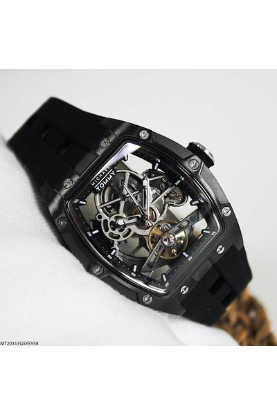 MICHAEL TOMMY Mt20313Gsysy58 Automatic Men's Wrist Watch with Silicone Cord