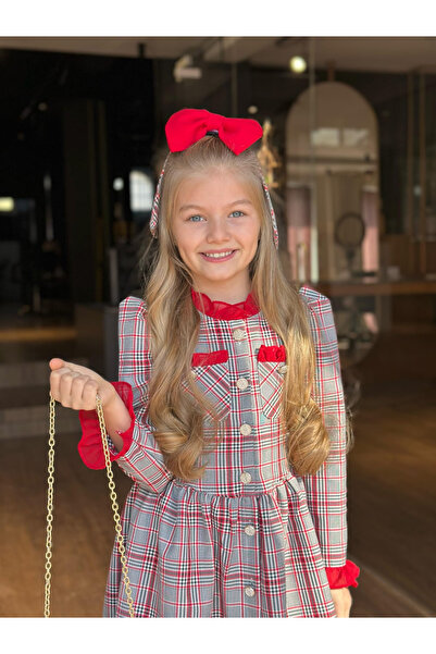 ugurbocegicocukdunyası Uğur Böceği Çocuk DÜnyası Prenses Model Güpürlü 4 Parça Kız Çocuk Elbise Kız Çocuk Mezuniyet Elbise