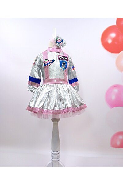 Mum Design Gifts PARLAK GRİ ASTRONOT ELBİSESİ